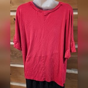 LulaRoe XL Dahl Ruffle Sleeve Red t-shirt